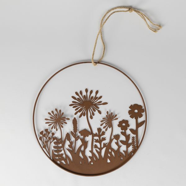 Round Wall Ornament Wild Flowers