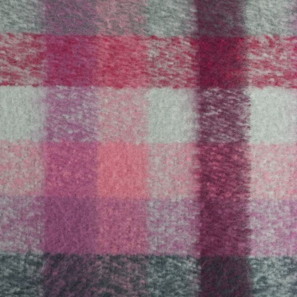 National Trust Brushed Check Scarf, Teal and Pink