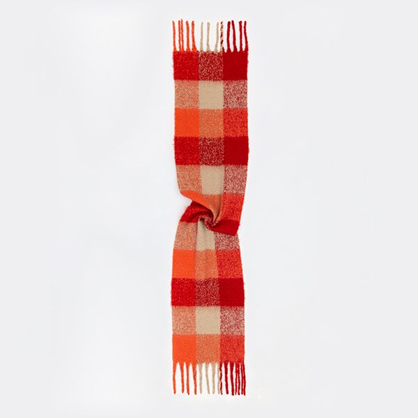 National Trust Brushed Check Scarf, Red