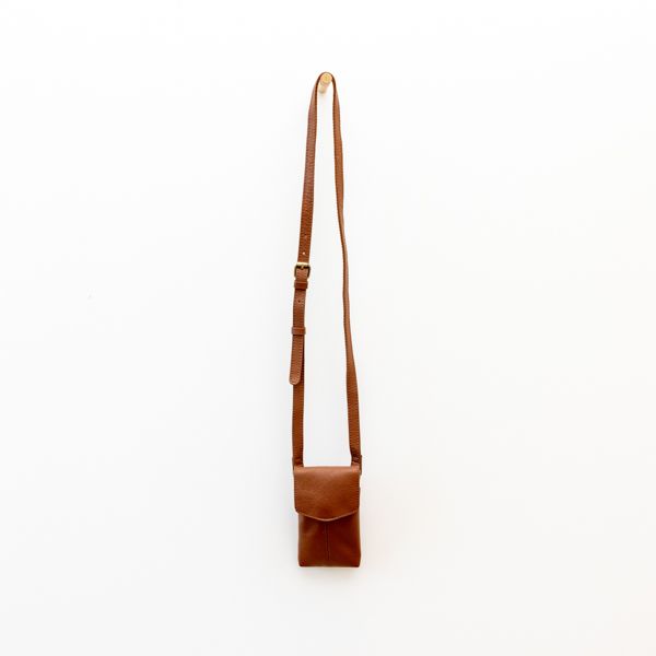 National Trust Leather Phone Bag, Brown