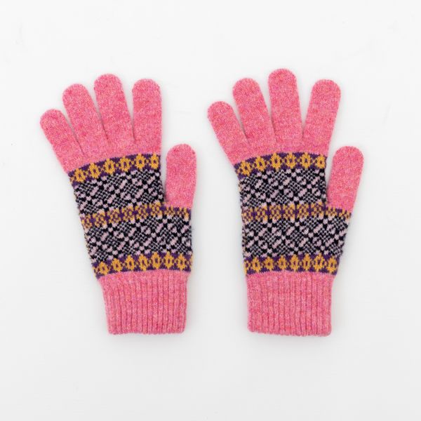National Trust Fairisle Knit Gloves, Culzean Pink
