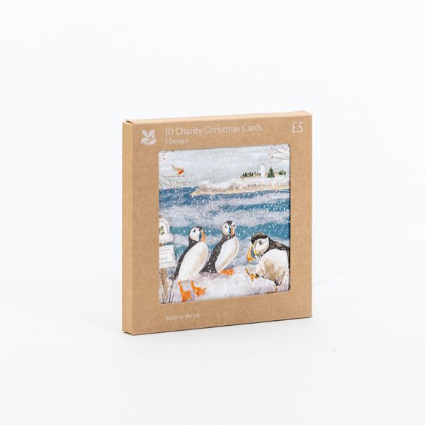 Puffins Christmas Cards Box of 10