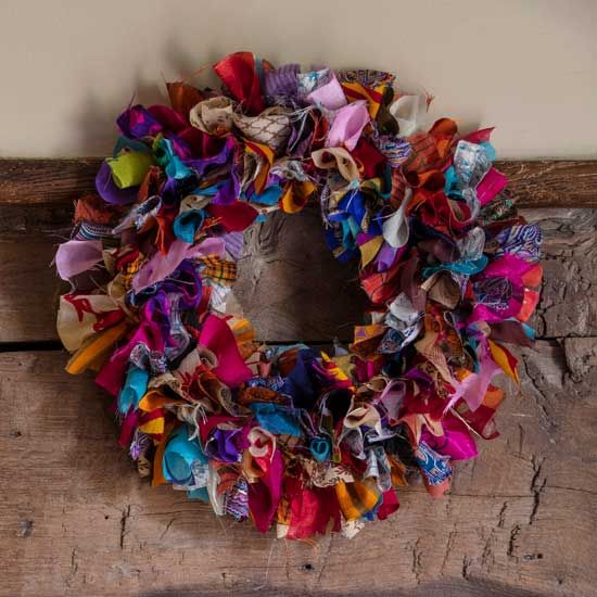 Pri Pri Recycled Sari Wreath