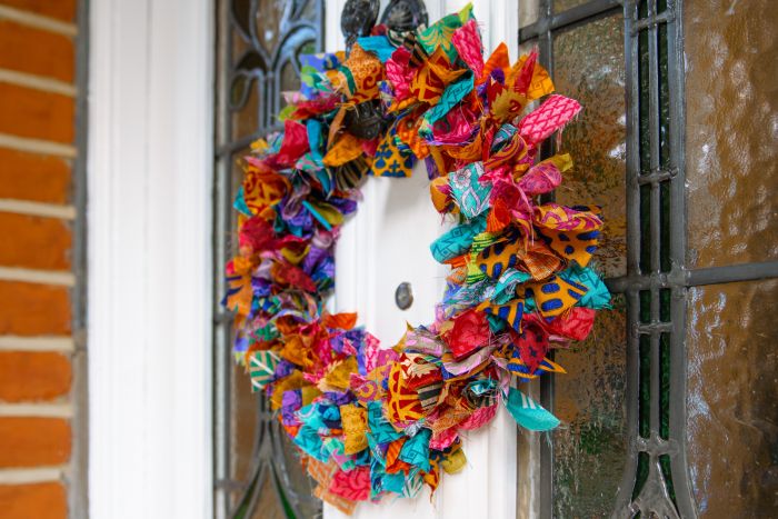 Pri Pri Recycled Sari Wreath