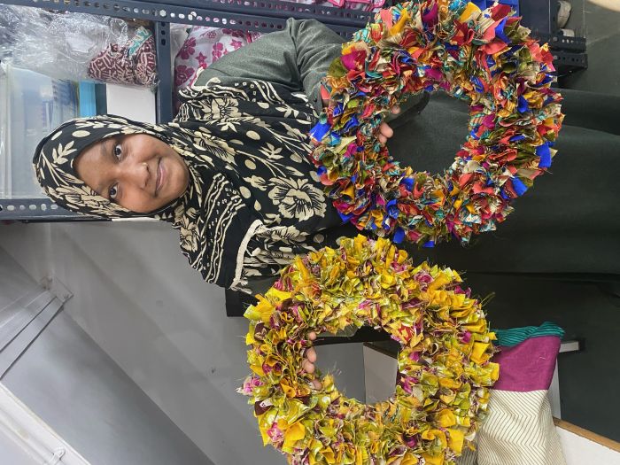 Pri Pri Recycled Sari Wreath