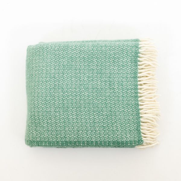 National Trust Pure Wool Throw Illusion Sea Green