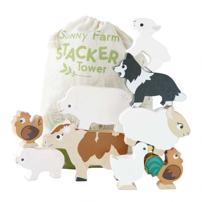 Wooden Stacking Farm Animals Game