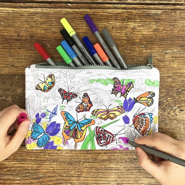 Eat, Sleep, Doodle Butterfly Pencil Case