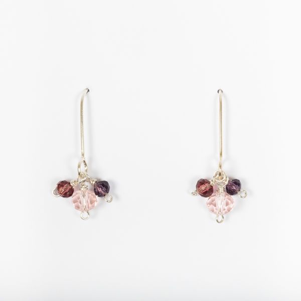 Just Trade Silver Plated Rose Bead Earrings