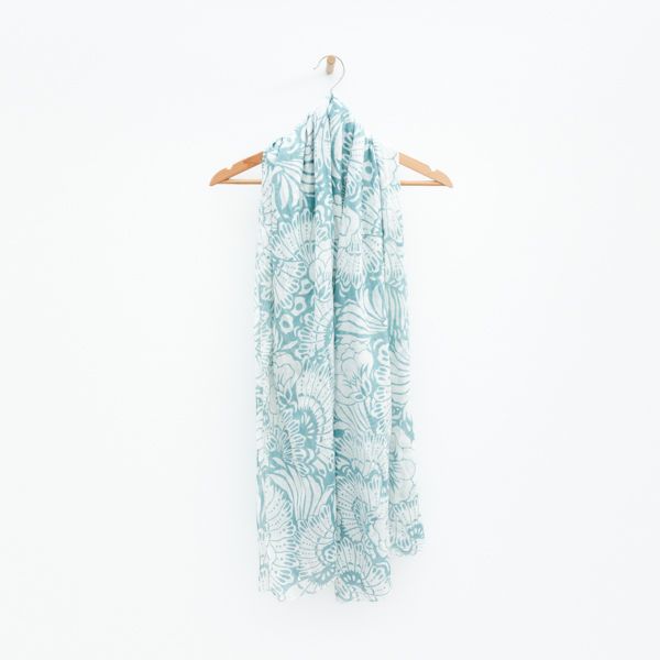 Peace Of Mind Abstract Butterfly Wing and Flower Organic Cotton Scarf