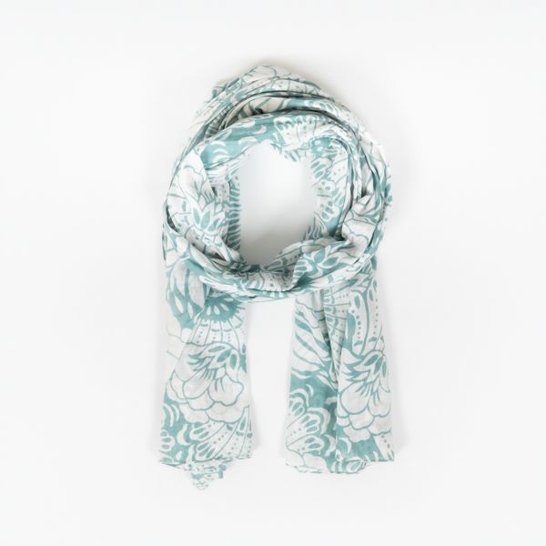 Peace Of Mind Abstract Butterfly Wing and Flower Organic Cotton Scarf