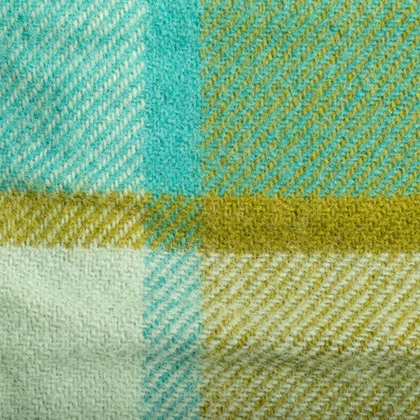 National Trust Check Picnic Rug, Green and Blue