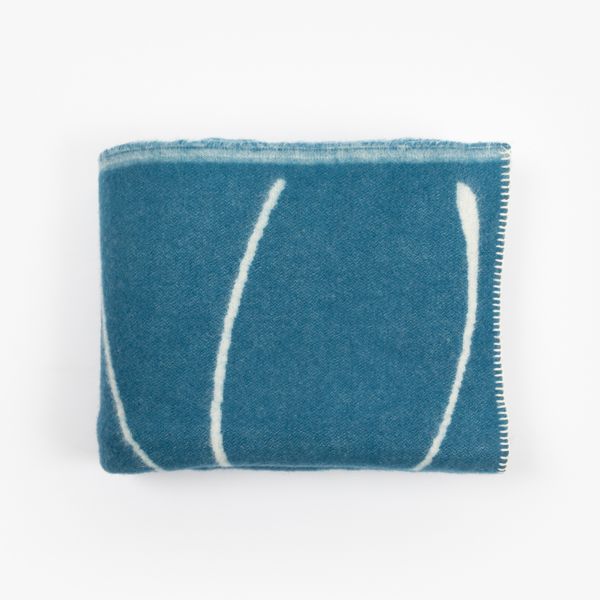 National Trust Jacquard Marine Wave Throw