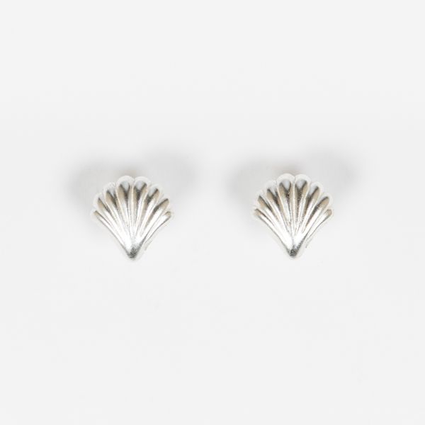 Sterling Silver Shell Stud Earrings