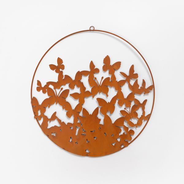Round Wall Ornament, Small Butterflies