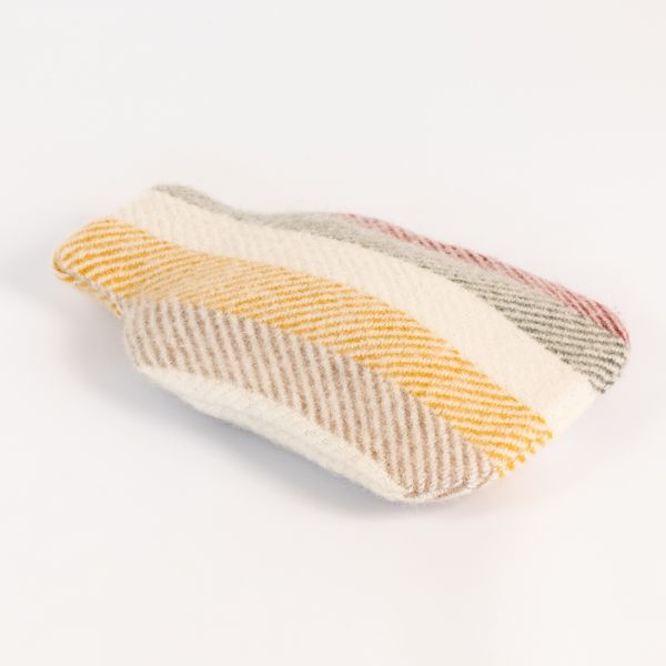 Pure New Wool Hot Water Bottle with Cover, Fishbone Vintage Stripe
