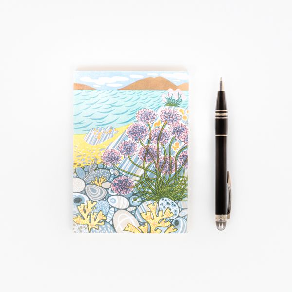 A6 Lined Pebble Shore Notebook by Artist Angie Lewin