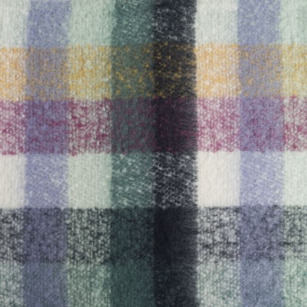 National Trust Green, Blue and Pink Brushed Small Check Scarf