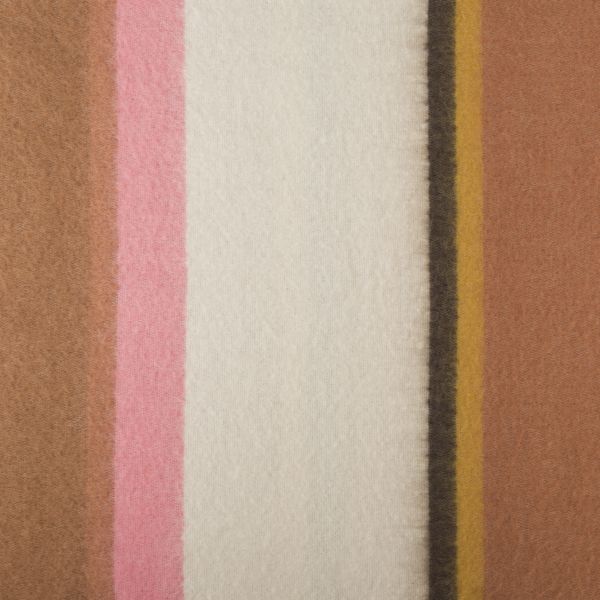 National Trust Tan, Ochre and Pink Wide Stripe Scarf