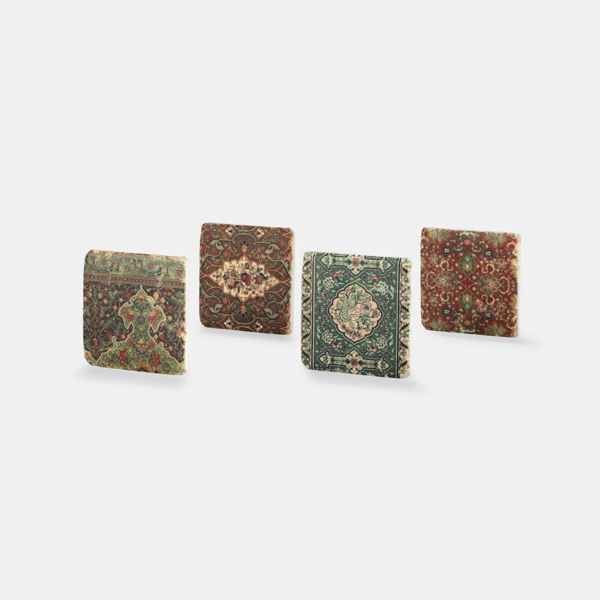 Vintage Print Coasters, Set of 4