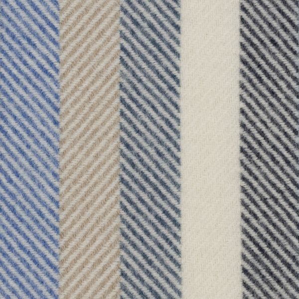 National Trust Fishbone Stripe Blue Throw