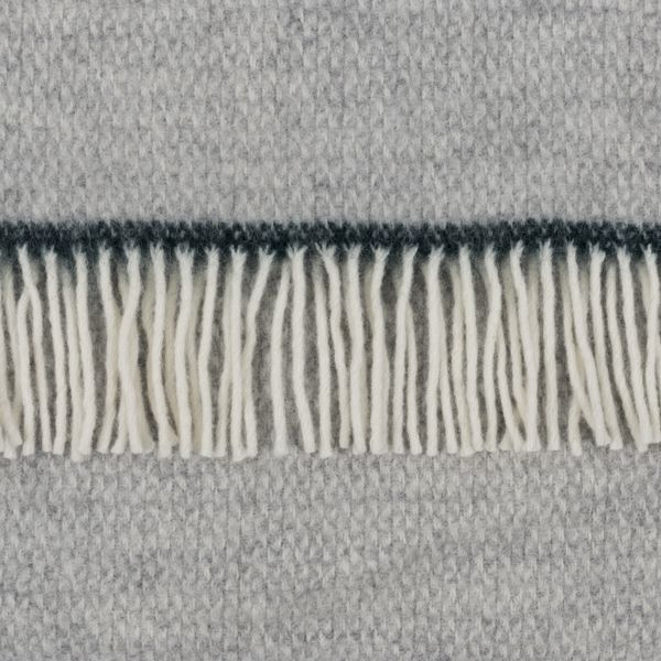 National Trust Illusion Grey, Green Edge Throw