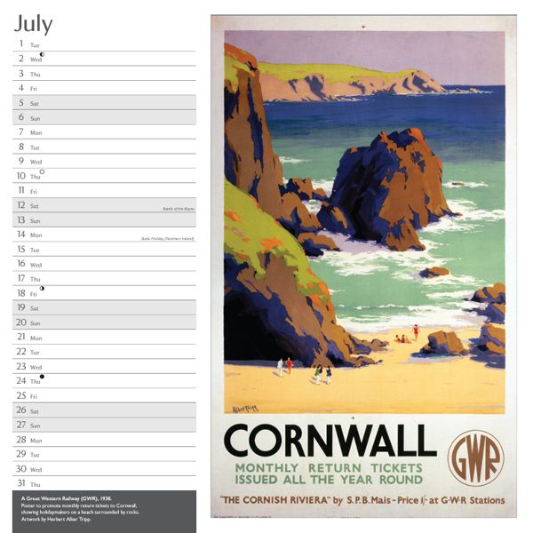 National Trust Railway Poster Art Calendar 2025 National Trust Shop