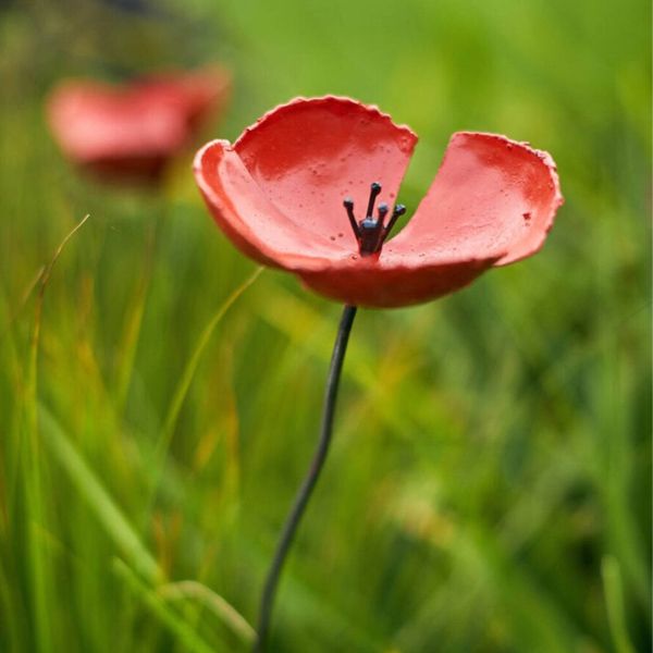 Poppy Plant Stake, Set of 2