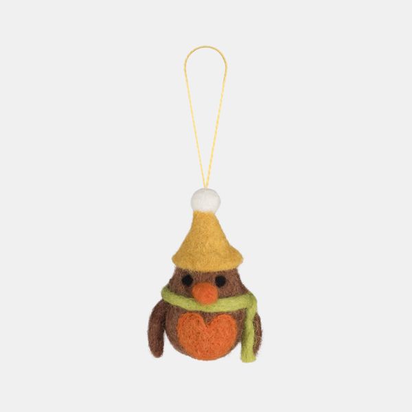 Namaste Hanging Felt Mini Robins, Set of 5