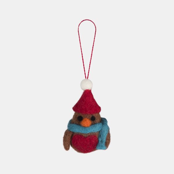 Namaste Hanging Felt Mini Robins, Set of 5