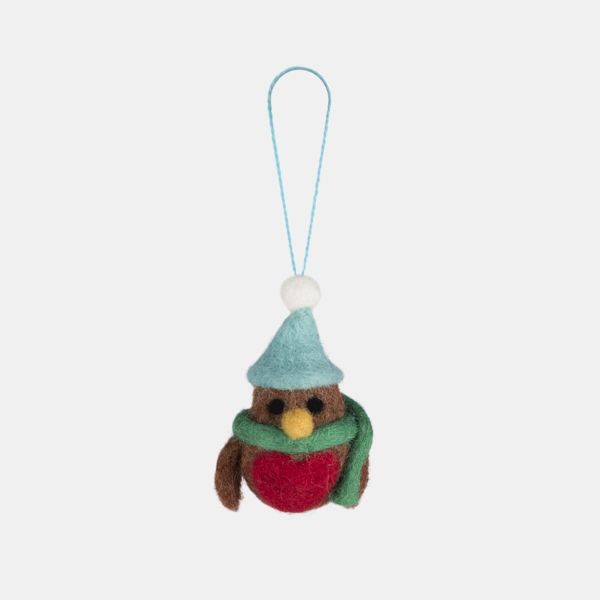 Namaste Hanging Felt Mini Robins, Set of 5