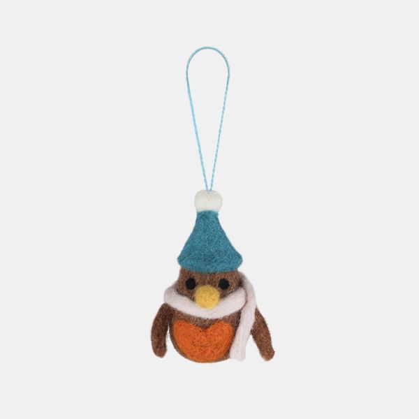 Namaste Hanging Felt Mini Robins, Set of 5