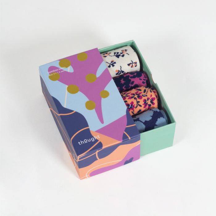 Thought Floral Bamboo Socks Gift Box