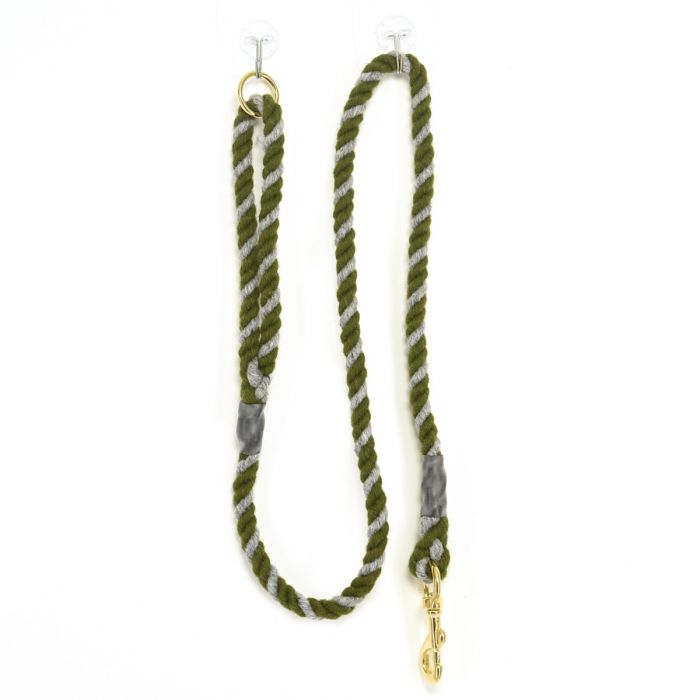 Tweedmill Rope Dog Lead, Olive/Grey