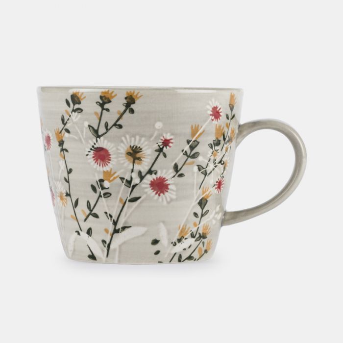 Stoneware Mug, Grey Wild Daisy