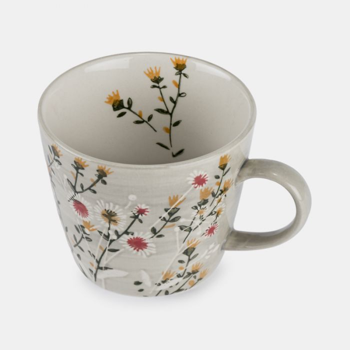 Stoneware Mug, Grey Wild Daisy