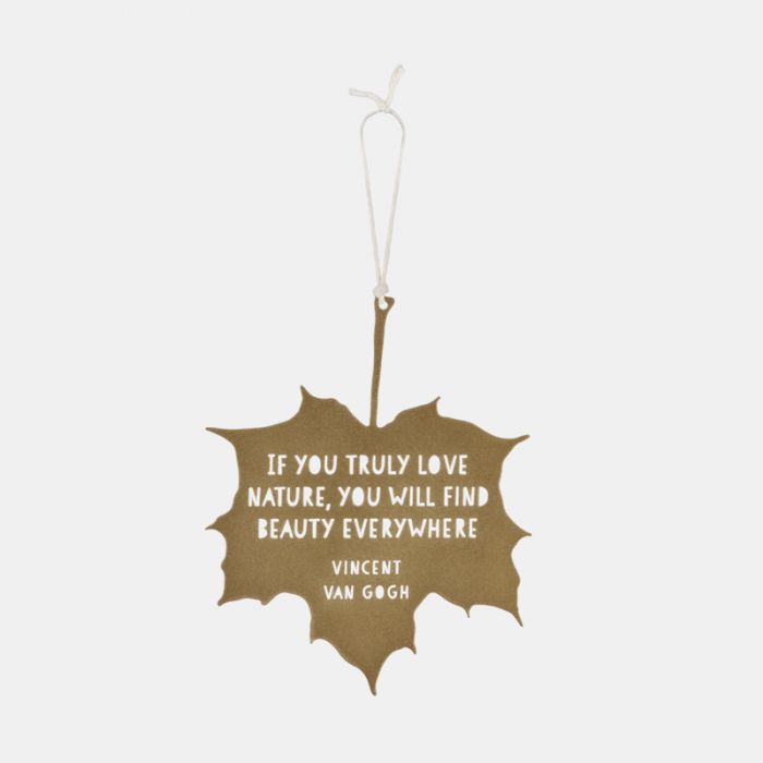 Metal Maple Leaf Ornament, Vincent Van Gogh Quote