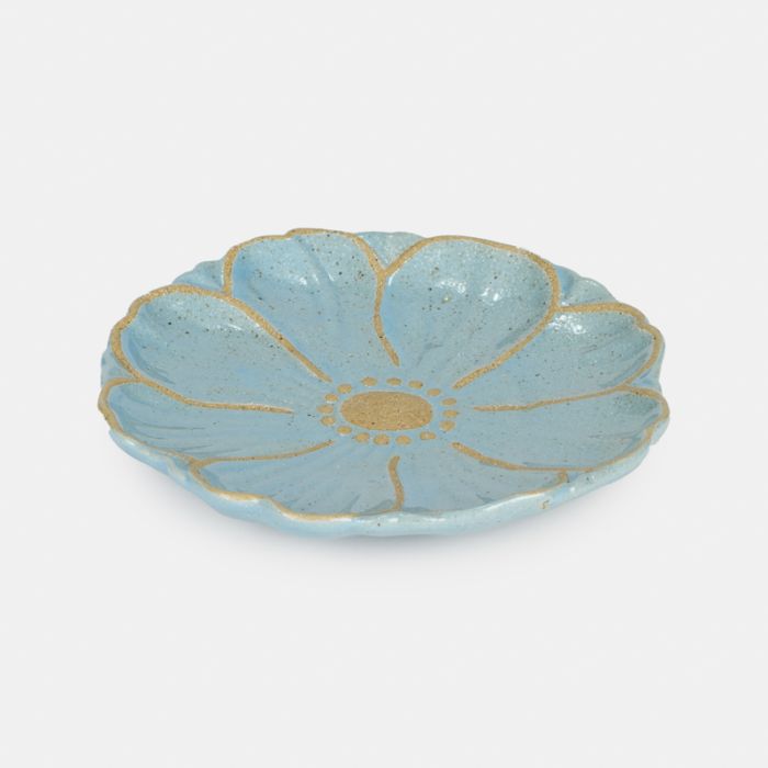 Blue Flower Stoneware Plate