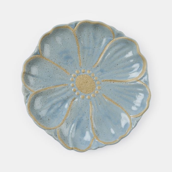 Blue Flower Stoneware Plate