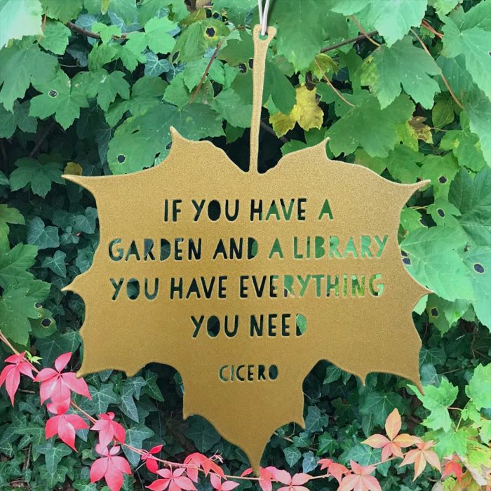 Metal Maple leaf Ornament, Cicero Quote