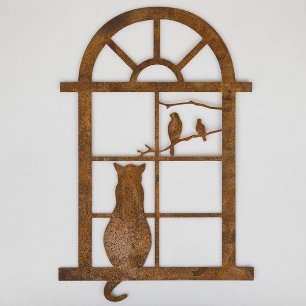 Small Cat in Window Wall Plaque