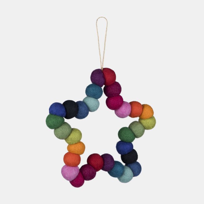 Namaste Large Hanging Rainbow Felt Star