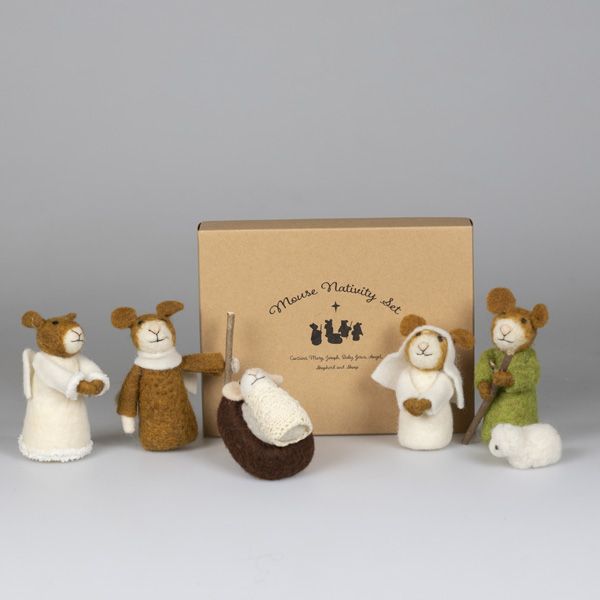 Wool Mouse Nativity Set