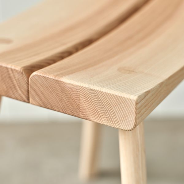 Ebworth Ash Curved Wooden Stool