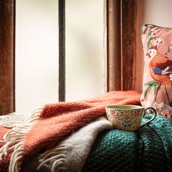 National Trust Ombre Burnt Orange Throw