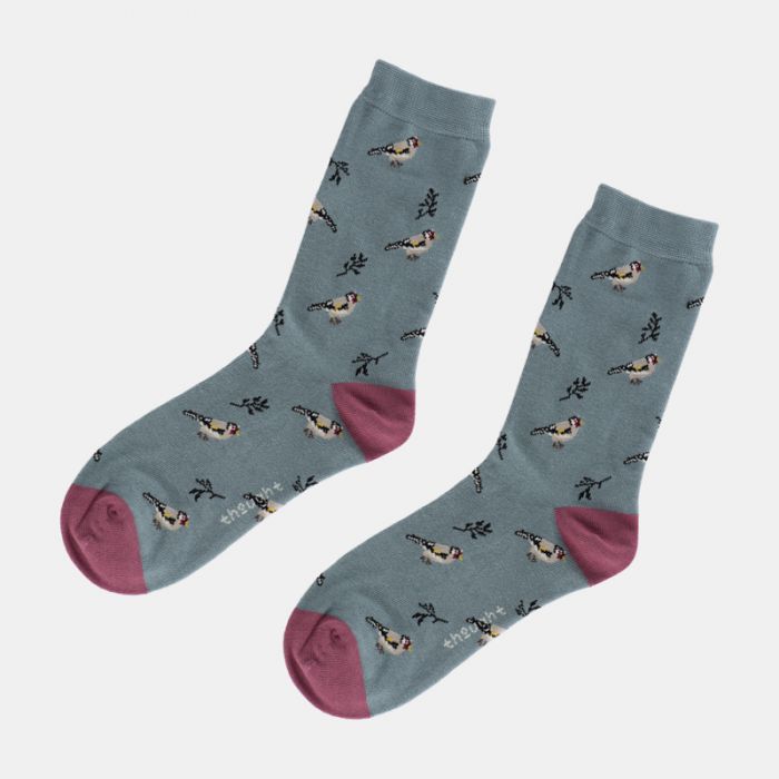 Bamboo Bird Socks, Blue