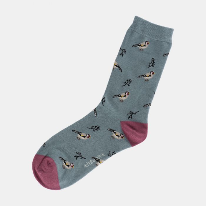 Bamboo Bird Socks, Blue