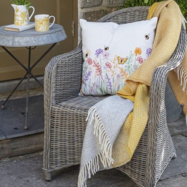 National Trust Ombre Yellow Throw