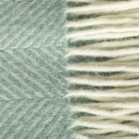 National Trust Fishbone Wool Throw, Seafoam Green