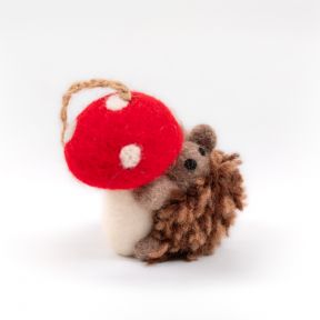 Henri the Hedgehog with Toadstool, Hanging Decoration